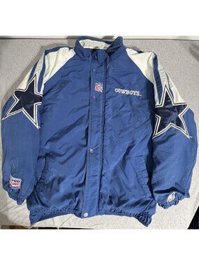 Vintage Dallas Cowboys Jacket Mens Large Blue NFL Football Starter Pro Line 90s
